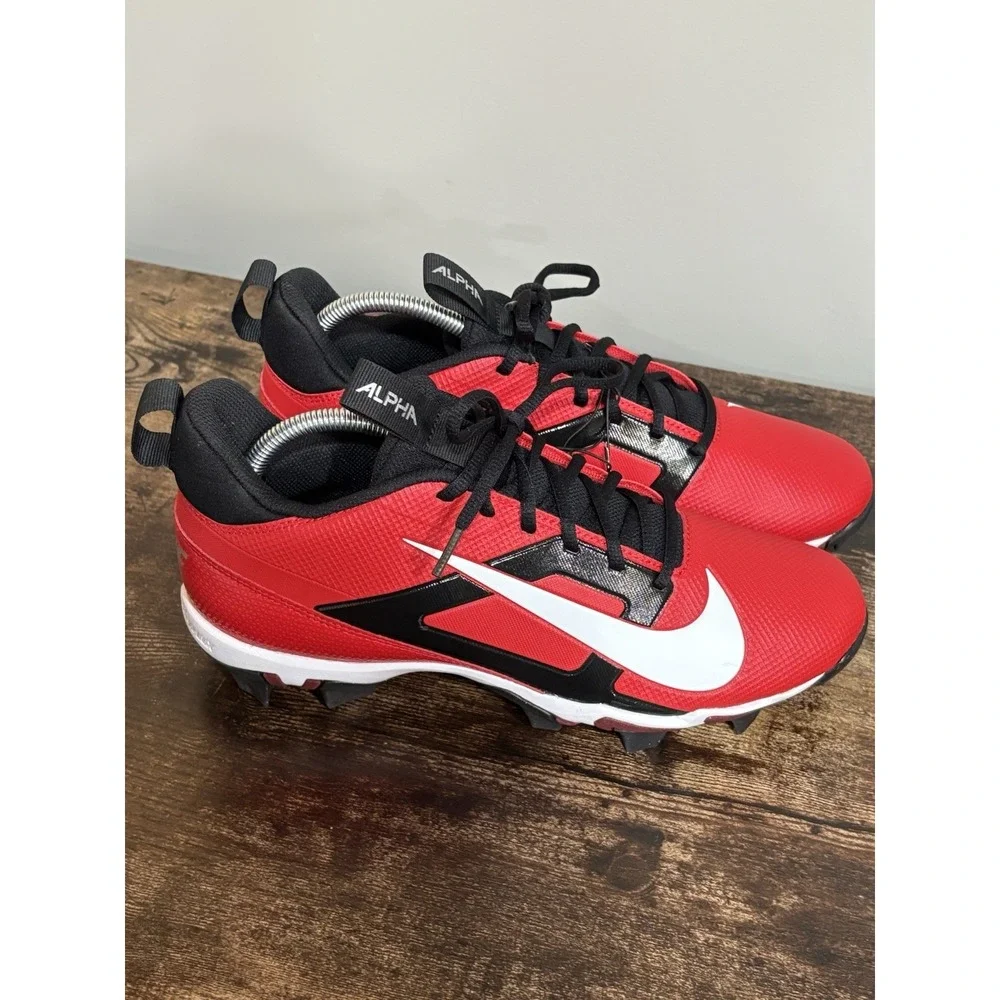 Nike Alpha Menace 4 Shark Men's Red/White Football Cleats NWOB Size 9.5 Shoes‎